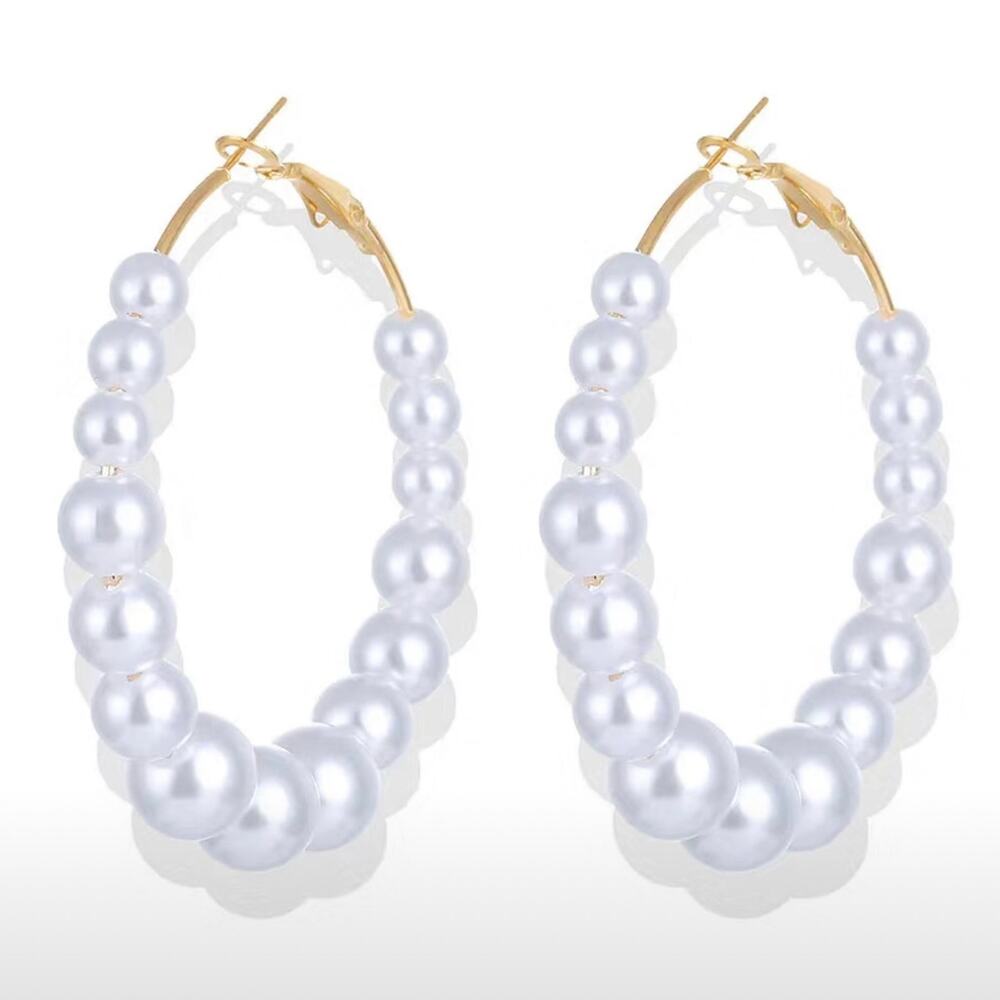 Pearl Hoop Earrings